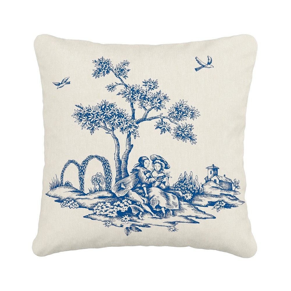 Enchanted Garden Cotton Cushion by V&A in Blue